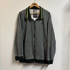 Y2K Ecko Unltd Checkered Full Zip Jacket Green Accents Men's 2XL